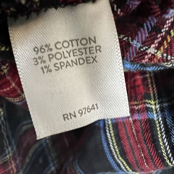 J Jill Women  Blouse Large Popover Tunic Tartan Plaid Button Belted Preppy - Picture 10 of 10
